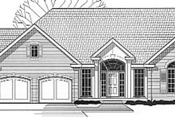 Exterior - Front Elevation for Traditional House Plan #67-378 - 3 bed, 3.5 bath