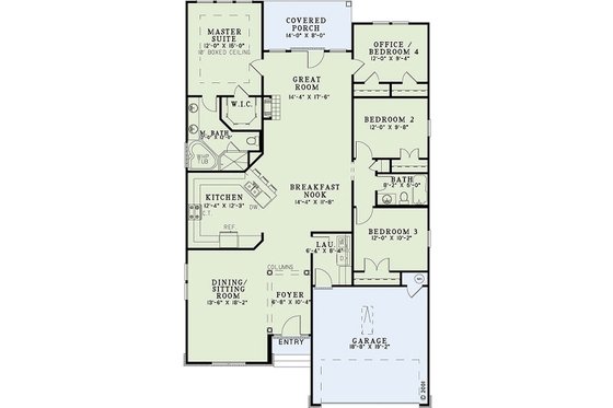 Floor Plan - Main Floor for Country House Plan #17-2472 - 4 bed, 2 bath