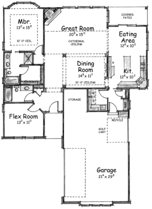 Dream House Plan - Traditional Floor Plan - Main Floor Plan #20-1604