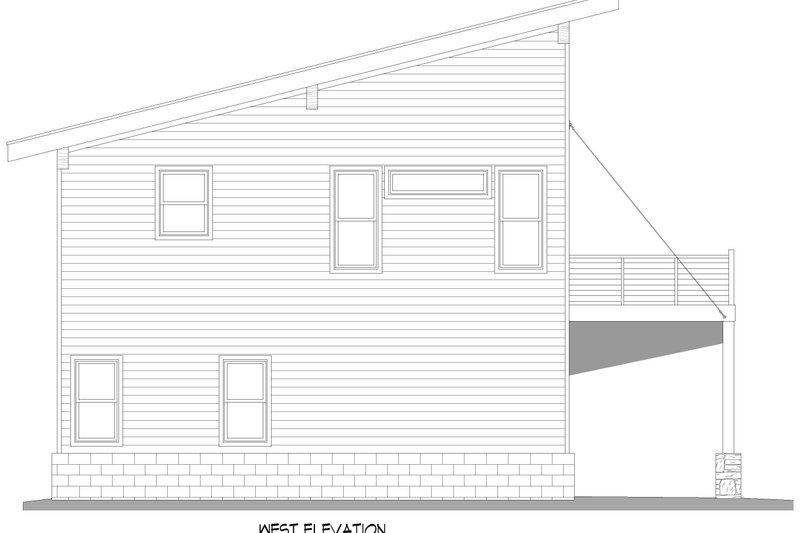House Blueprint - Exterior - Other Elevation 1 for Contemporary House Plan #932-1248 - 3 bed, 2.5 bath