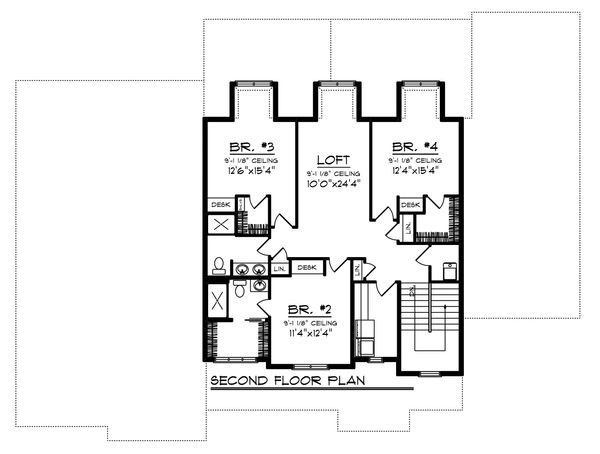 Home Plan - Craftsman Floor Plan - Upper Floor Plan #70-1470