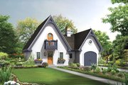 European Style House Plan - 1 Beds 1 Baths 1075 Sq/Ft Plan #57-675 