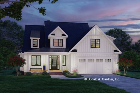 Exterior - Front Elevation 3 for Farmhouse House Plan #929-1147 - 4 bed, 3 bath