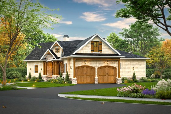 Exterior - Front Elevation 3 for Traditional House Plan #54-717 - 3 bed, 2 bath