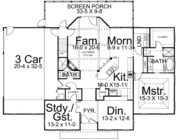 Dream House Plan - European Floor Plan - Main Floor Plan #119-151
