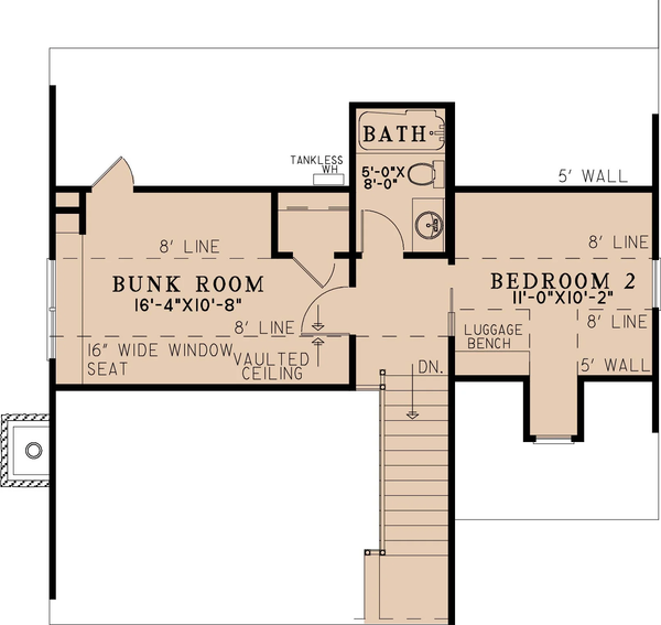 Cabin Floor Plan - Upper Floor Plan #923-389