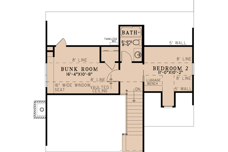 Home Plan - Floor Plan - Upper Floor for Cabin House Plan #923-389 - 3 bed, 2 bath