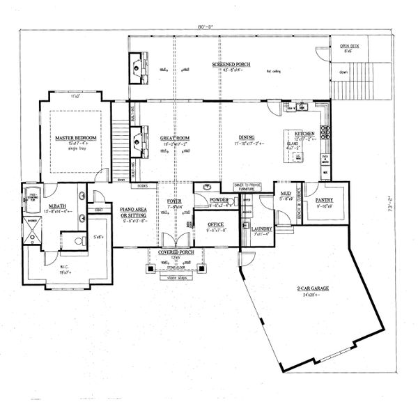 House Plan Design - Craftsman Floor Plan - Main Floor Plan #437-95