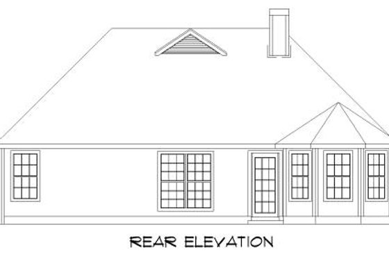 Exterior - Rear Elevation for Traditional House Plan #424-161 - 3 bed, 2 bath