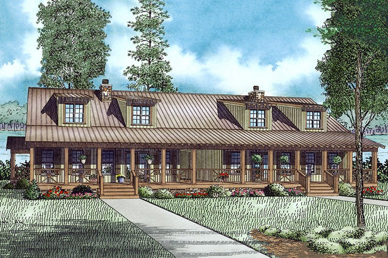 Architectural House Design - Country Exterior - Front Elevation Plan #17-2564