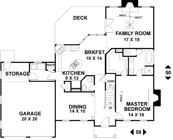 Dream House Plan - Colonial Floor Plan - Main Floor Plan #56-147