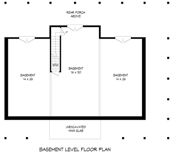 House Blueprint - Country Floor Plan - Lower Floor Plan #932-1298