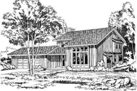 Exterior - Front Elevation for Modern House Plan #312-196 - 3 bed, 2.5 bath