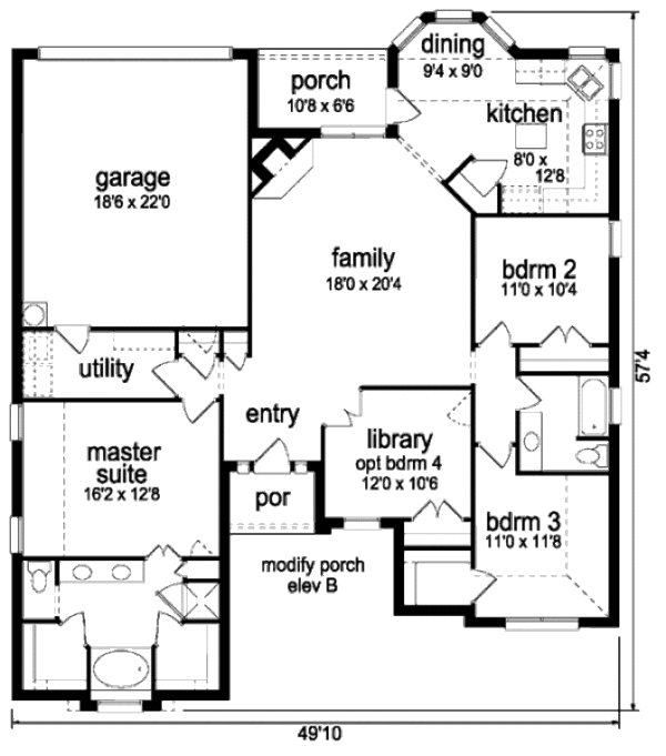 House Plan Design - Traditional Floor Plan - Main Floor Plan #84-348