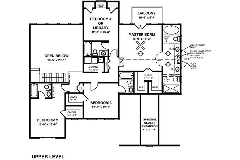 Home Plan - Floor Plan - Upper Floor for Country House Plan #56-544 - 5 bed, 5 bath