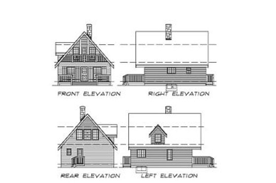 Exterior - Rear Elevation for Cottage House Plan #47-106 - 3 bed, 1.5 bath