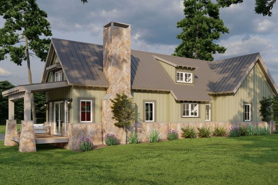 Exterior - Rear Elevation 2 for Modern House Plan #923-218 - 1 bed, 1.5 bath