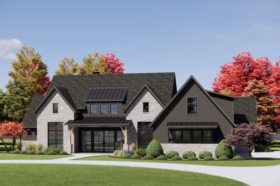 Exterior - Front Elevation 5 for European House Plan #1096-145 - 4 bed, 4.5 bath