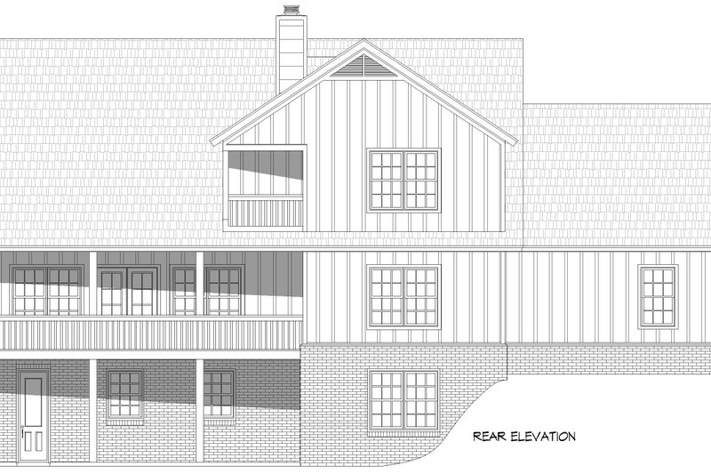 House Plan Design - Exterior - Rear Elevation for Farmhouse House Plan #932-1066 - 3 bed, 3.5 bath