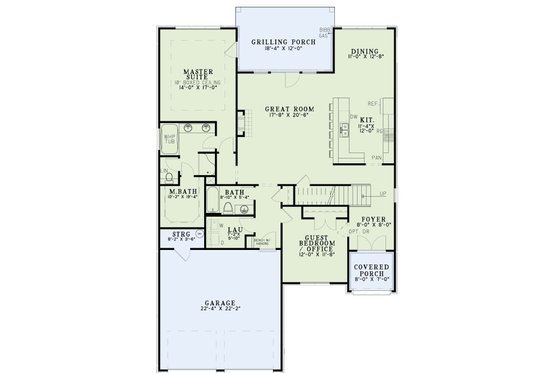 Floor Plan - Main Floor for European House Plan #17-2613 - 4 bed, 3 bath