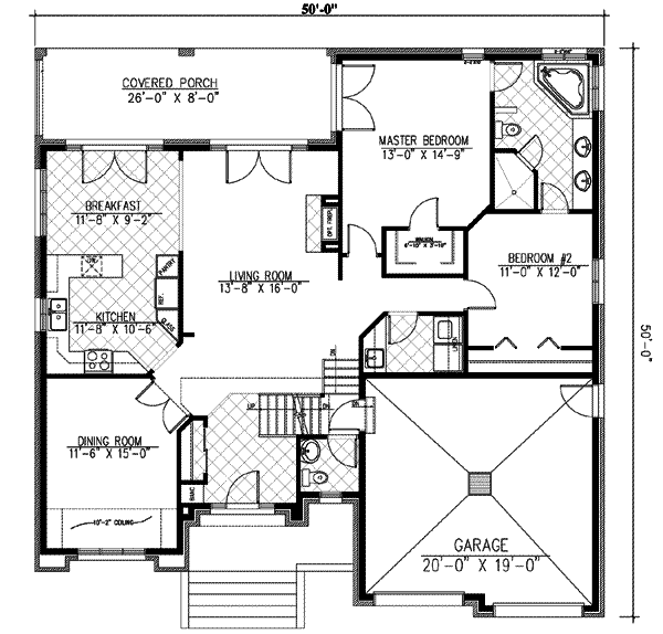 European Floor Plan - Main Floor Plan #138-168