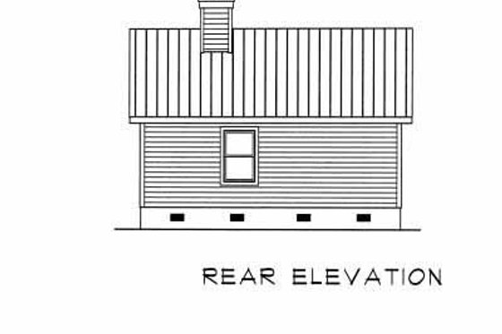 Exterior - Rear Elevation for Cottage House Plan #22-122 - 1 bed, 1 bath