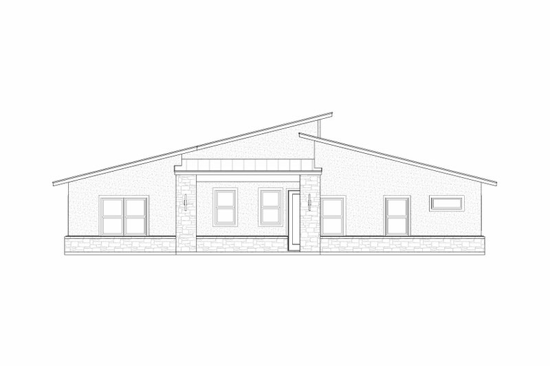 Dream House Plan - Exterior - Rear Elevation 1 for Modern House Plan #1096-101 - 4 bed, 3 bath