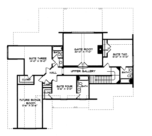 Architectural House Design - Craftsman Floor Plan - Upper Floor Plan #413-813