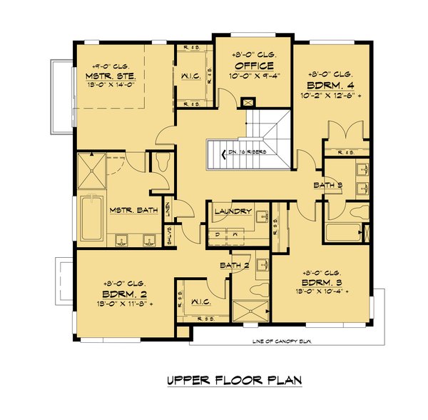 Contemporary Floor Plan - Upper Floor Plan #1066-288