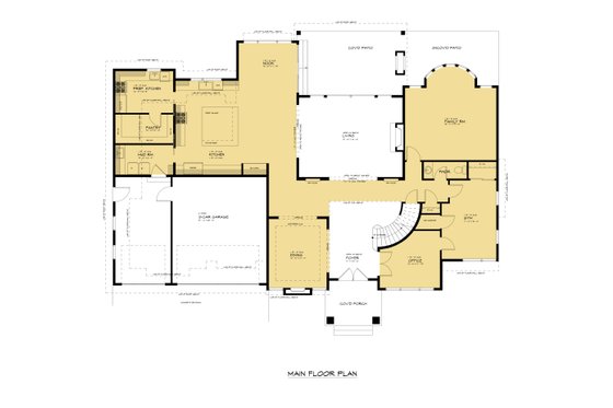 Floor Plan - Main Floor for Contemporary House Plan #1066-233 - 5 bed, 3.5 bath