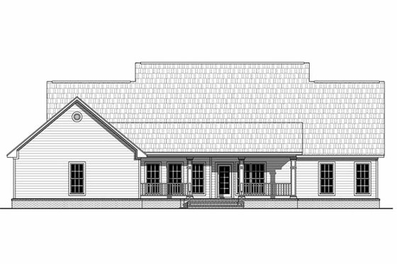 Exterior - Rear Elevation for Farmhouse House Plan #21-313 - 4 bed, 2.5 bath