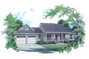 Country Exterior - Front Elevation Plan #14-132