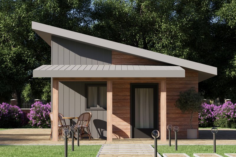 House Plan Design - Exterior - Front Elevation 5 for Modern House Plan #1106-161, 1 bath