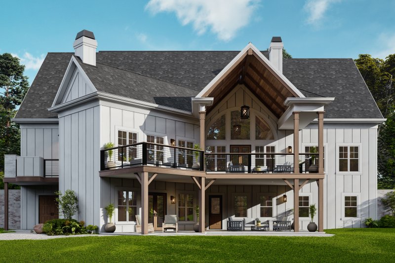 Architectural House Design - Exterior - Rear Elevation for Farmhouse House Plan #119-459 - 4 bed, 4.5 bath