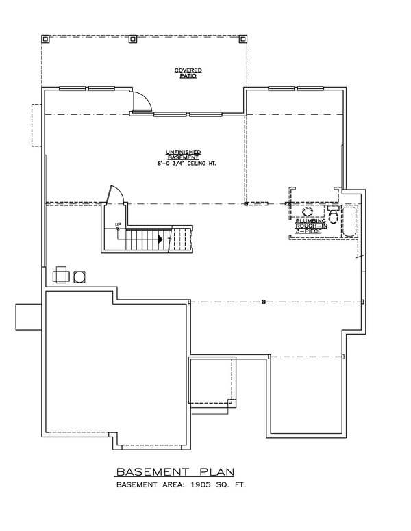 Home Plan - Floor Plan - Lower Floor for Ranch House Plan #1100-166 - 3 bed, 2 bath