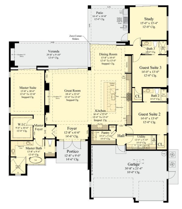 Home Plan - Contemporary Floor Plan - Main Floor Plan #930-533