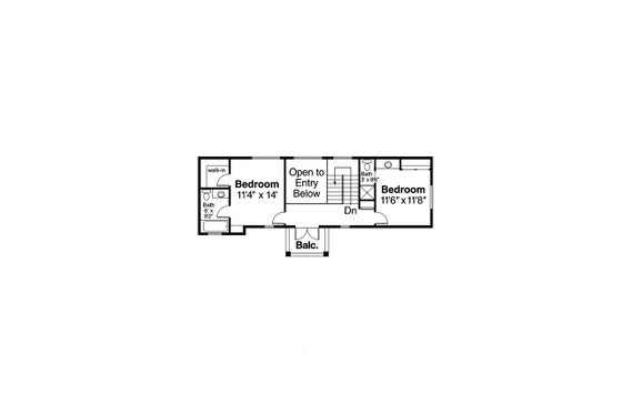 Floor Plan - Upper Floor for Mediterranean House Plan #124-254 - 3 bed, 3.5 bath