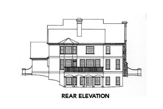 Exterior - Rear Elevation for European House Plan #429-17 - 5 bed, 4 bath