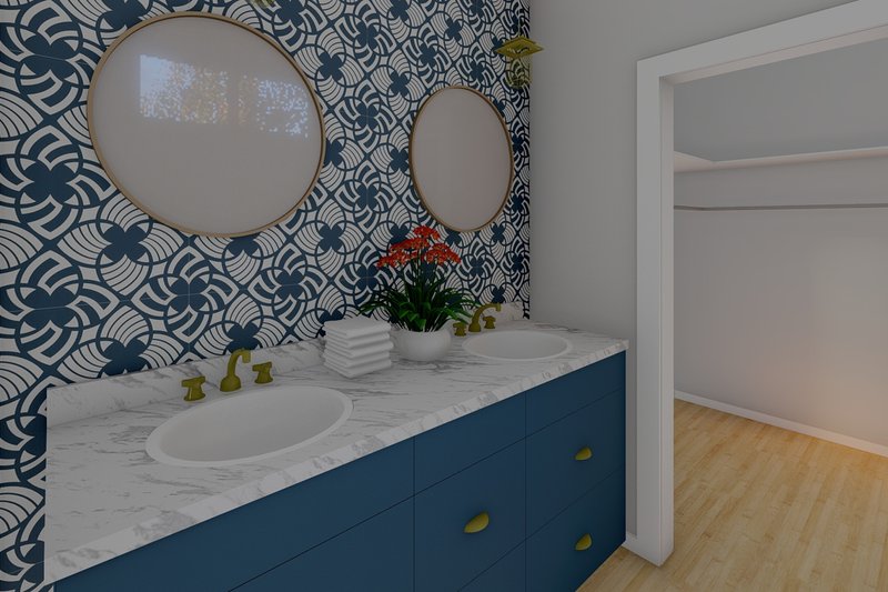 House Blueprint - Interior - Master Bathroom 1 for Ranch House Plan #126-245 - 2 bed, 2 bath