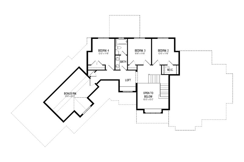 Home Plan - Floor Plan - Upper Floor for Craftsman House Plan #920-10 - 6 bed, 4.5 bath