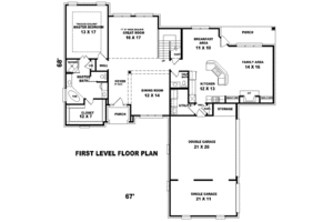 Floor Plan - Main Floor for Traditional House Plan #81-977 - 4 bed, 3.5 bath