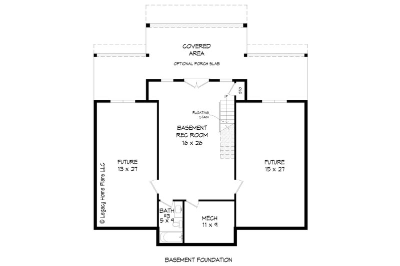 House Blueprint - Floor Plan - Lower Floor for Contemporary House Plan #932-784 - 3 bed, 3 bath