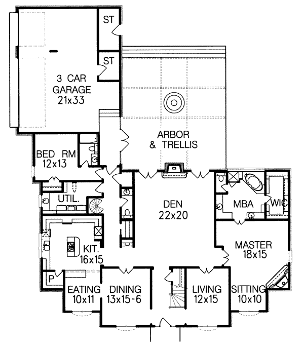 European Floor Plan - Main Floor Plan #15-237