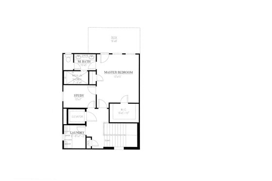 Floor Plan - Upper Floor for Craftsman House Plan #437-91 - 2 bed, 2.5 bath