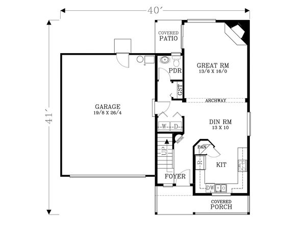 Craftsman Floor Plan - Main Floor Plan #53-597