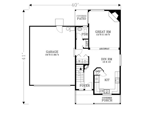 Home Plan - Craftsman Floor Plan - Main Floor Plan #53-597