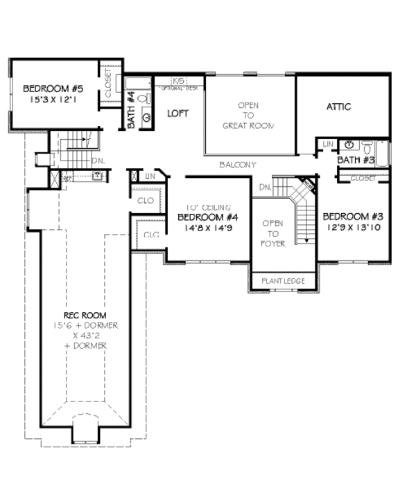 European Floor Plan - Upper Floor Plan #424-362