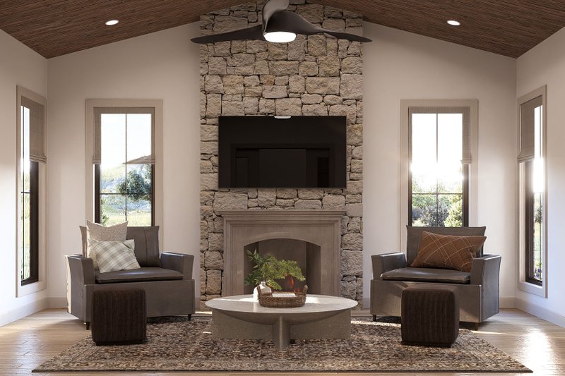 House Design - Interior - Family Room 3 for Prairie House Plan #455-370 - 3 bed, 2.5 bath