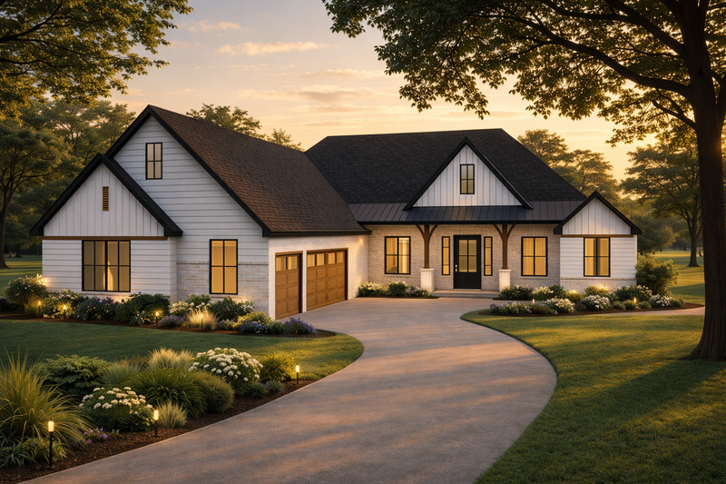 Home Plan - Exterior - Front Elevation 2 for Farmhouse House Plan #1119-1 - 4 bed, 3 bath