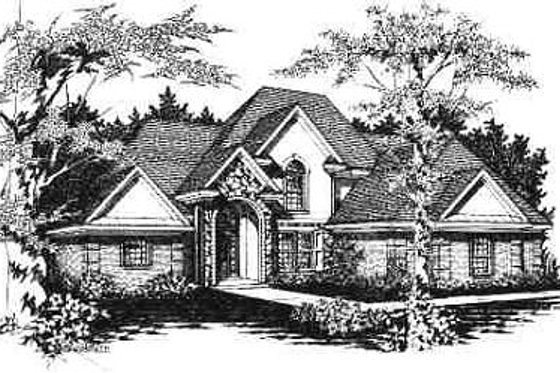 Exterior - Front Elevation for European House Plan #329-269 - 4 bed, 2.5 bath